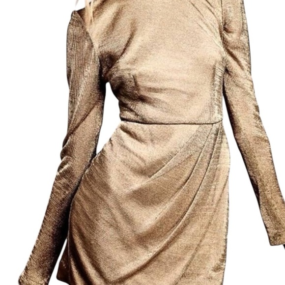 Free People by Revolve Mercury Bodycon Mini gold dress - Picture 3 of 11